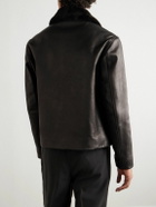 Loro Piana - Baydan Shearling-Trimmed Aviator Jacket - Brown