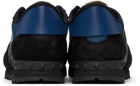 Valentino Garavani Black & Blue Camouflage Rockrunner Sneakers