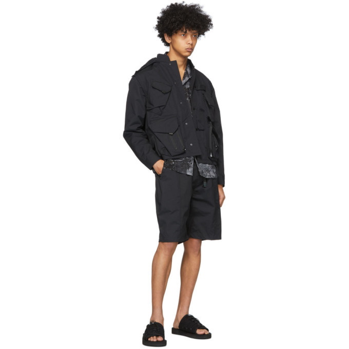 South2 West8 Black Belted Center Seam Shorts