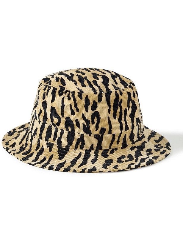 Photo: Wacko Maria - Leopard-Print Cotton-Corduroy Bucket Hat - Animal print