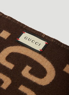 GG Logo Jacquard Scarf in Brown