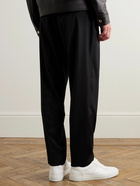 Mr P. - Tapered Wool Drawstring Trousers - Black