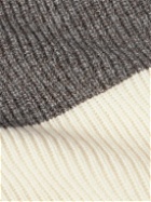 Incotex - Striped Ribbed Wool Sweater - Gray