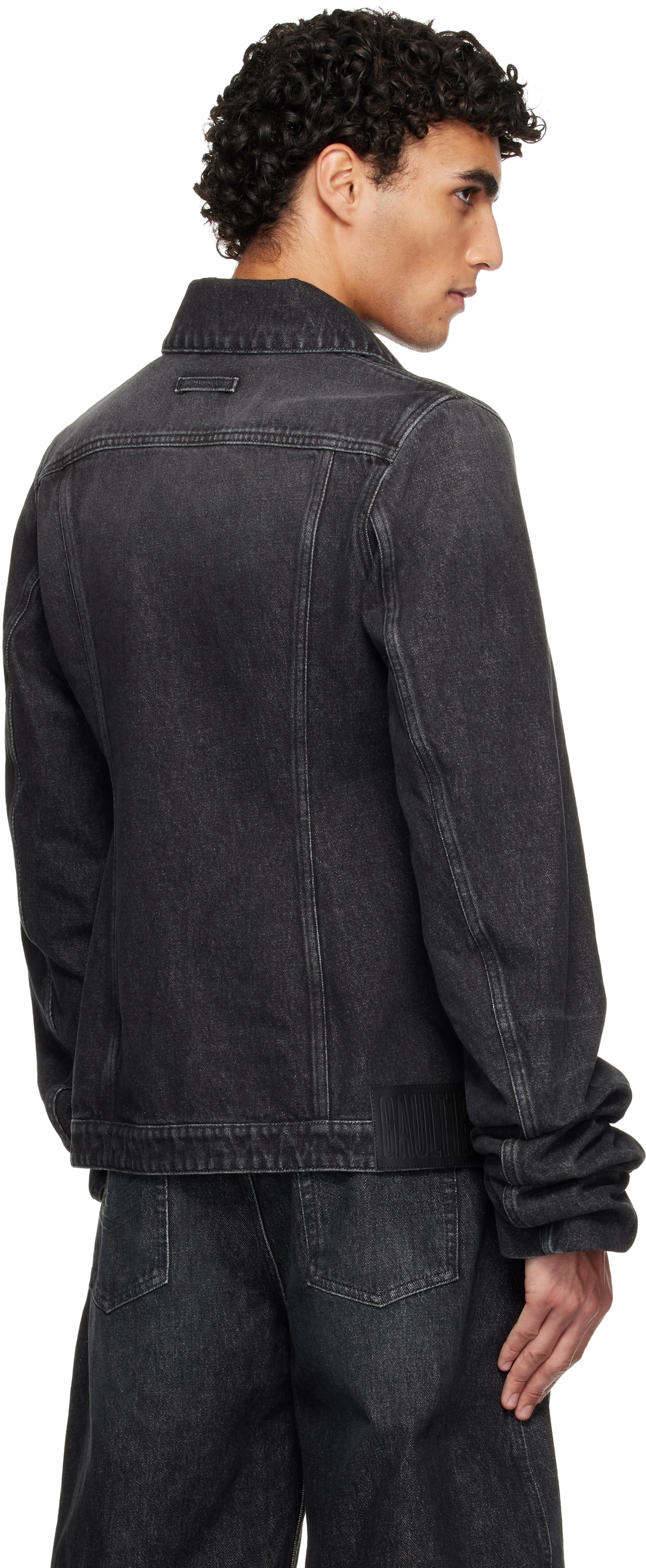 Jean Paul Gaultier Black Oversized Sleeves Denim Jacket Jean Paul