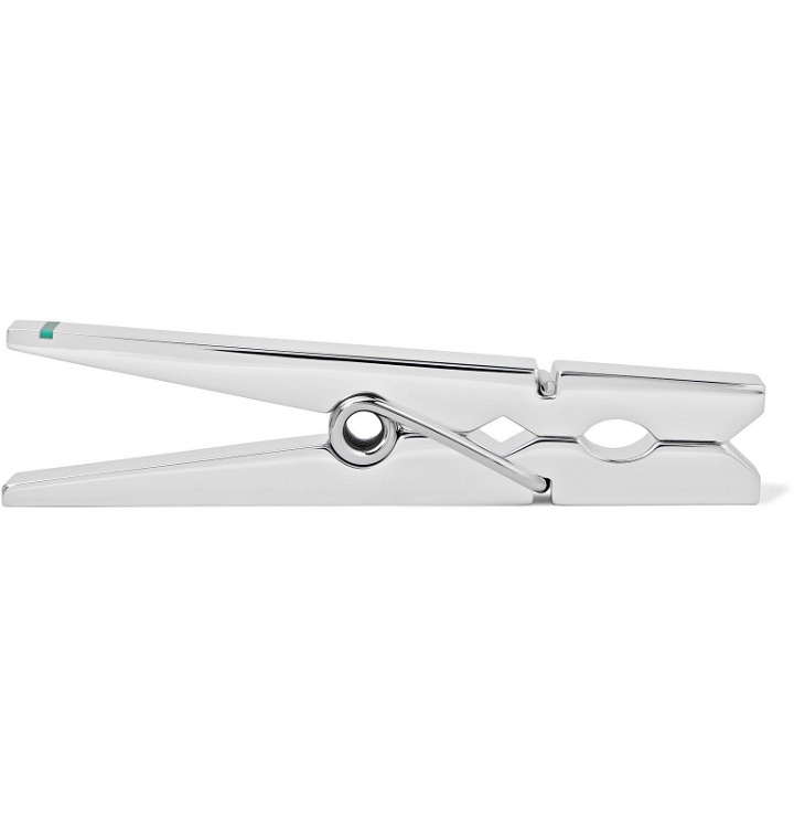 Photo: Tiffany & Co. - Tiffany 1837 Makers Sterling Silver and Enamel Clothespin - Silver