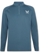 Castore - Performance Logo-Print Stretch-Jersey Half-Zip Tennis Top - Blue