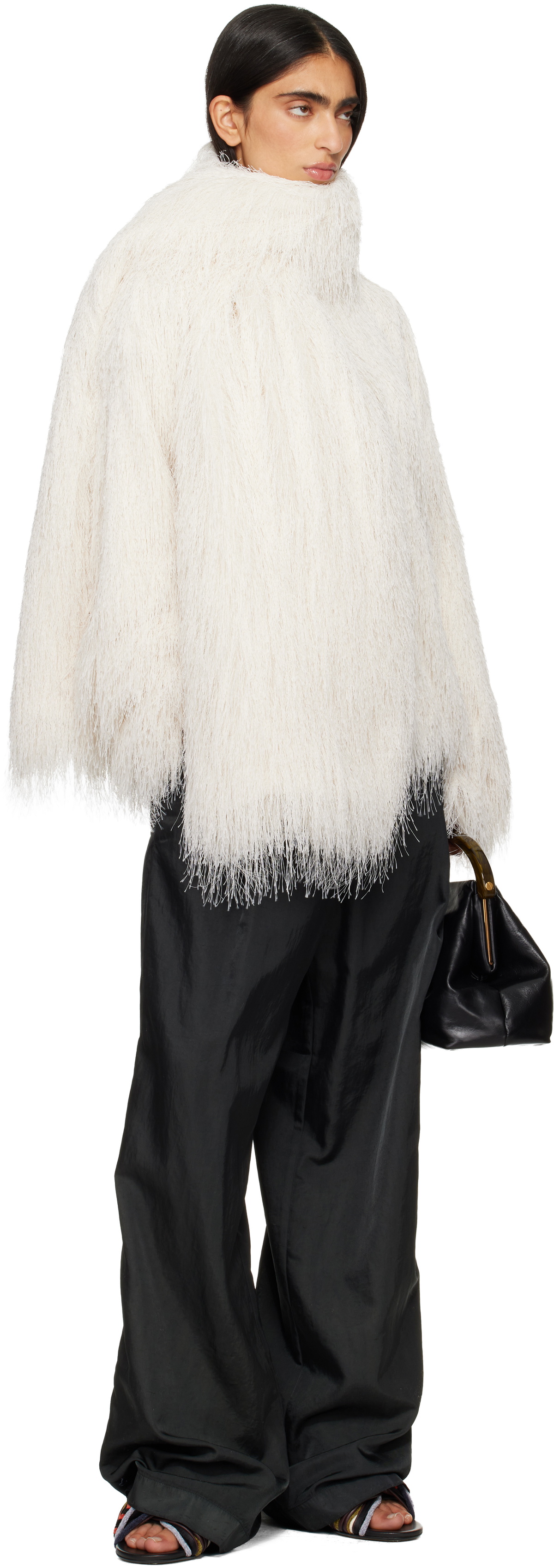 Dries Van Noten White Gusto Scarf