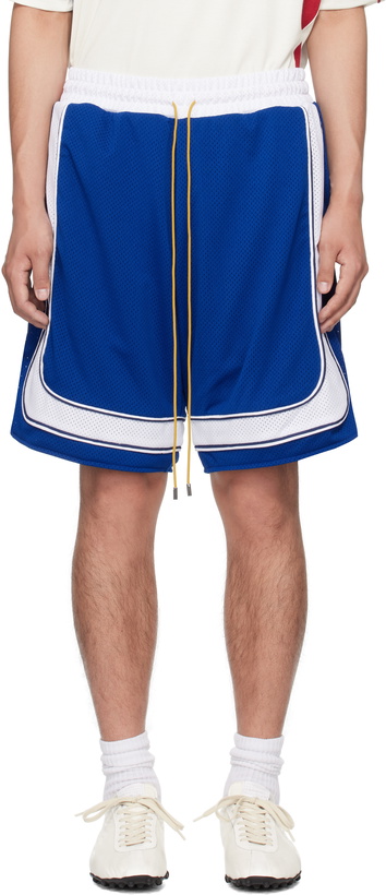 Photo: Rhude Blue & White Como Basketball Shorts