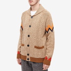 Missoni Men's Back Mountain Logo Chunky Shawl Cardigan in Beige/Multi