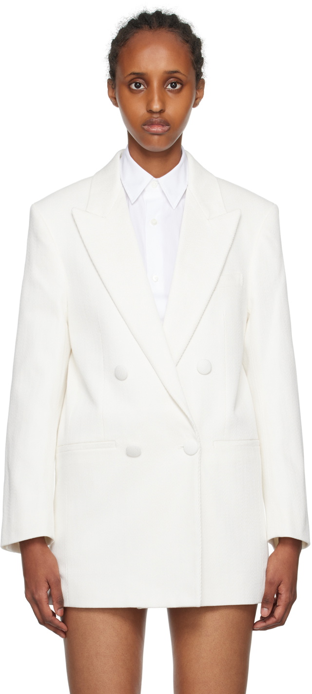 AMI Alexandre Mattiussi White Double-Breasted Blazer