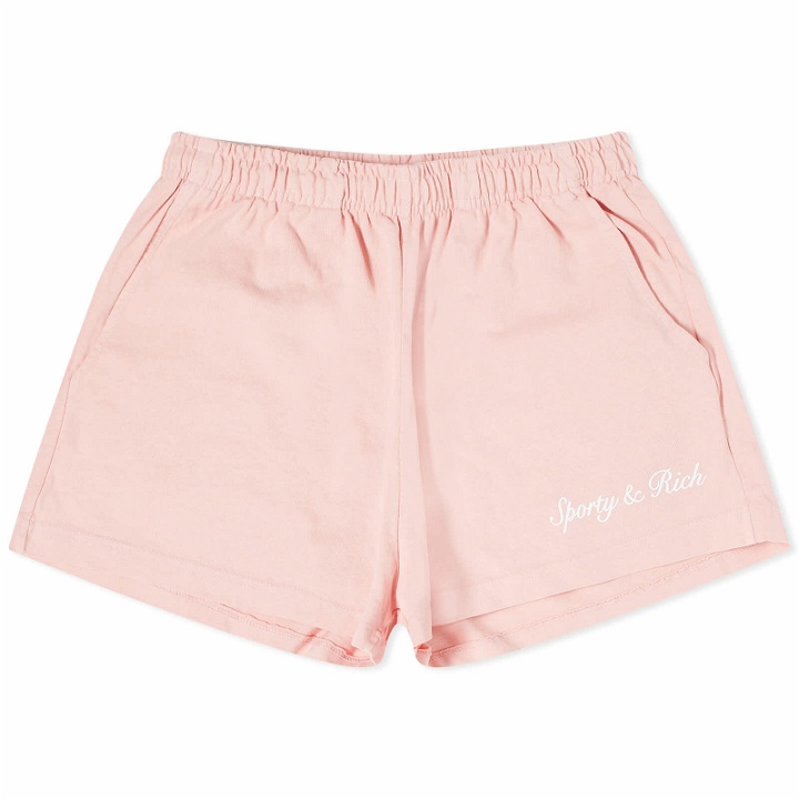 Photo: Sporty & Rich Women's Syracuse Disco Shorts in Rose