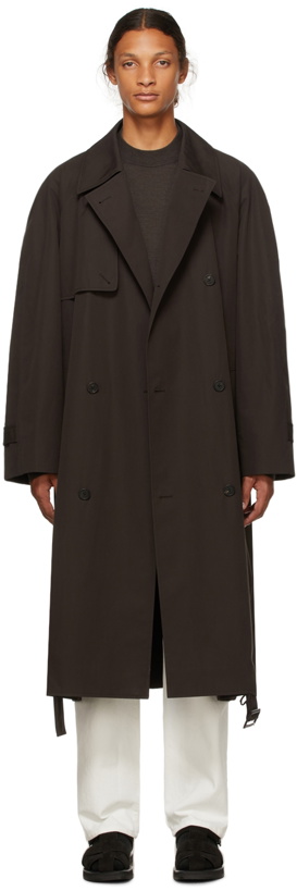 Photo: The Row Brown Cotton Omar Trench Coat