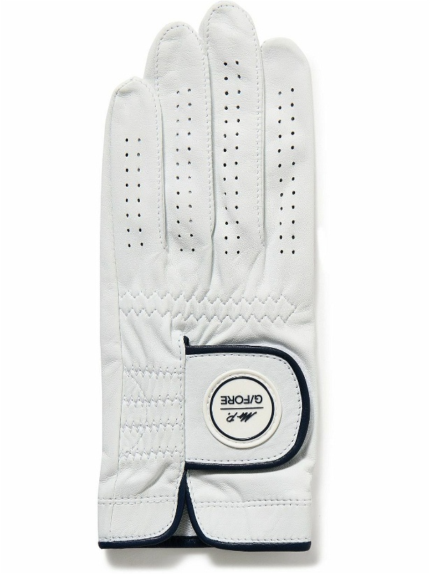Photo: Mr P. - G/FORE Golf Logo-Appliquéd Leather Gloves - White