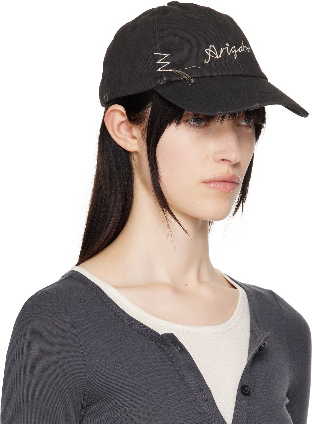 Axel Arigato Black Seam Distressed Cap