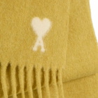 AMI Paris Men's Hairy Alpaca Wool Scarf in Anis 