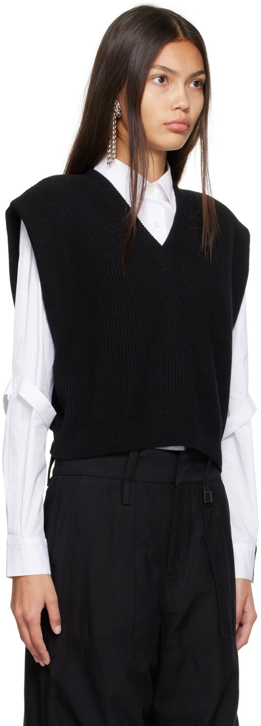 Wooyoungmi Black V-Neck Sweater Vest