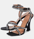 D'Accori Carre embellished satin sandals