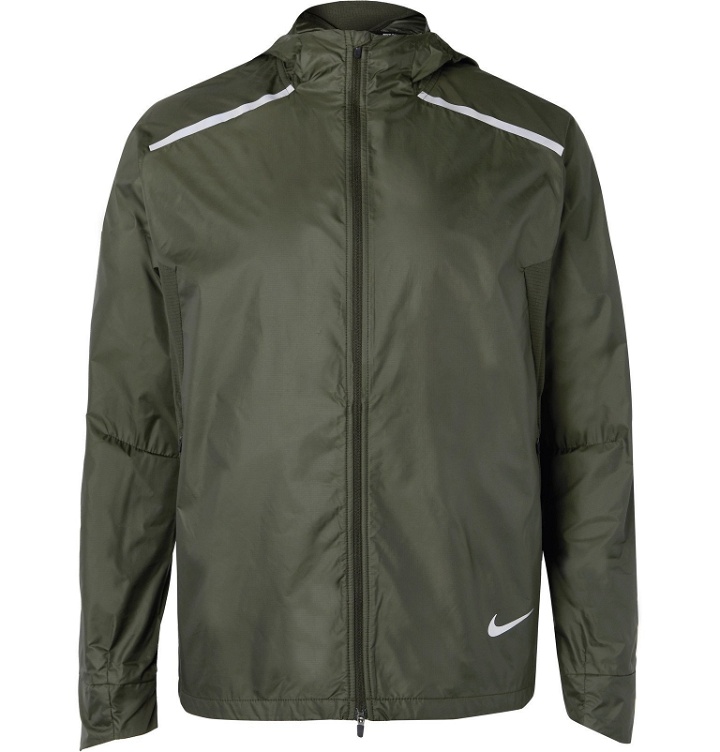 Photo: Nike Running - Ripstop Repel Hooded Jacket - Green