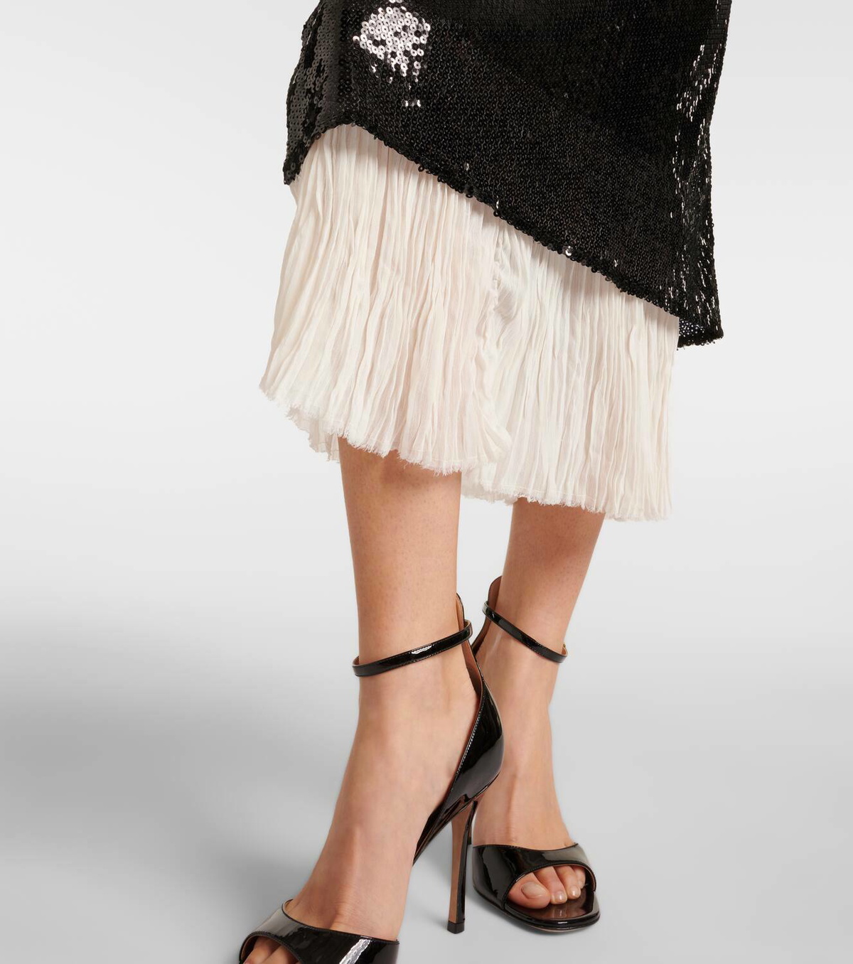 Xu Zhi Sequined organza midi dress