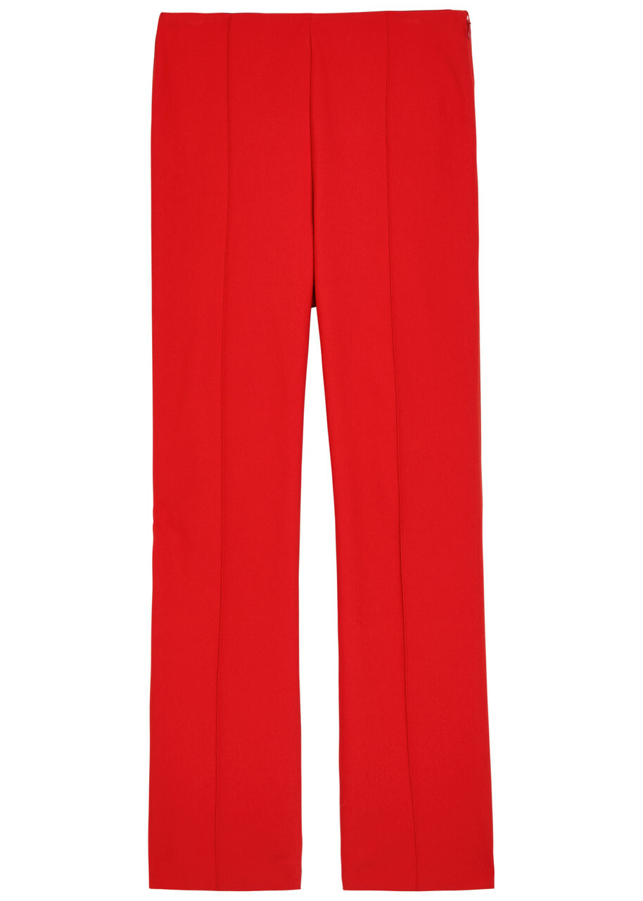 Vince Pintuck Cropped Woven Trousers Red