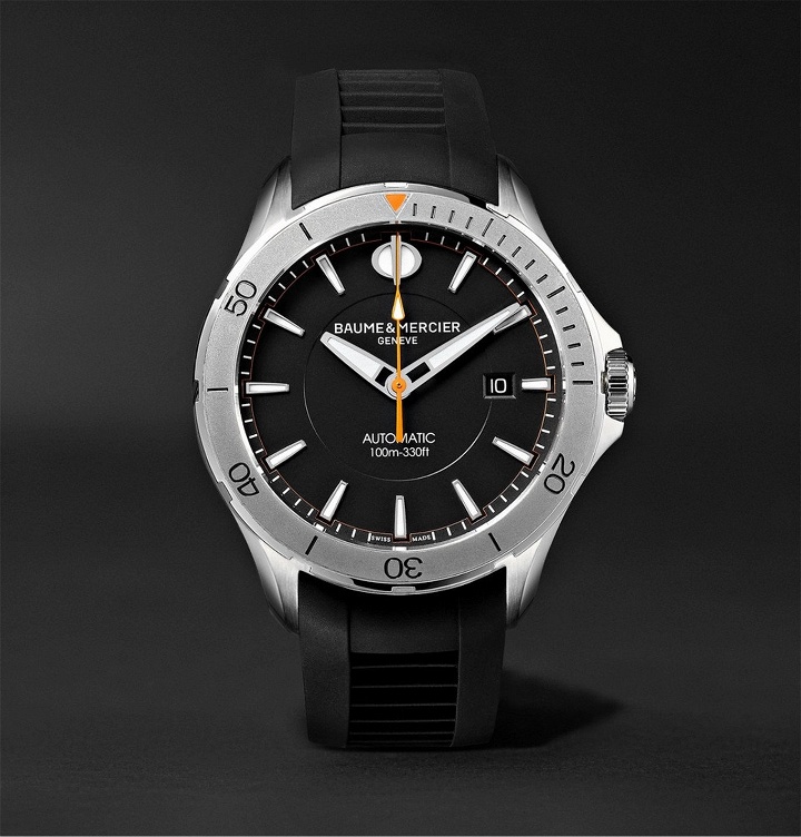 Photo: Baume & Mercier - Clifton Club Automatic 42mm Stainless Steel and Rubber Watch, Ref. No. 10406 - Black