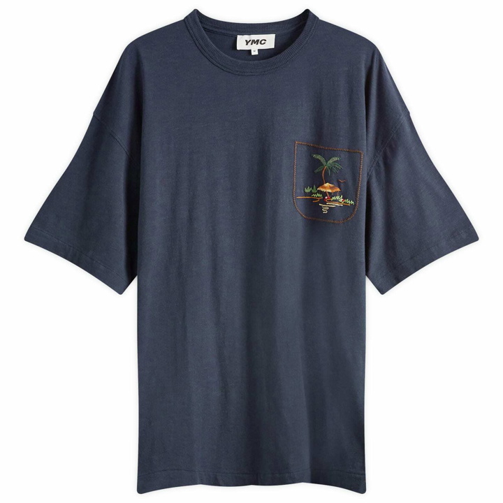 Photo: YMC Men's Embroidered Triple T-Shirt in Navy