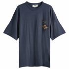 YMC Men's Embroidered Triple T-Shirt in Navy