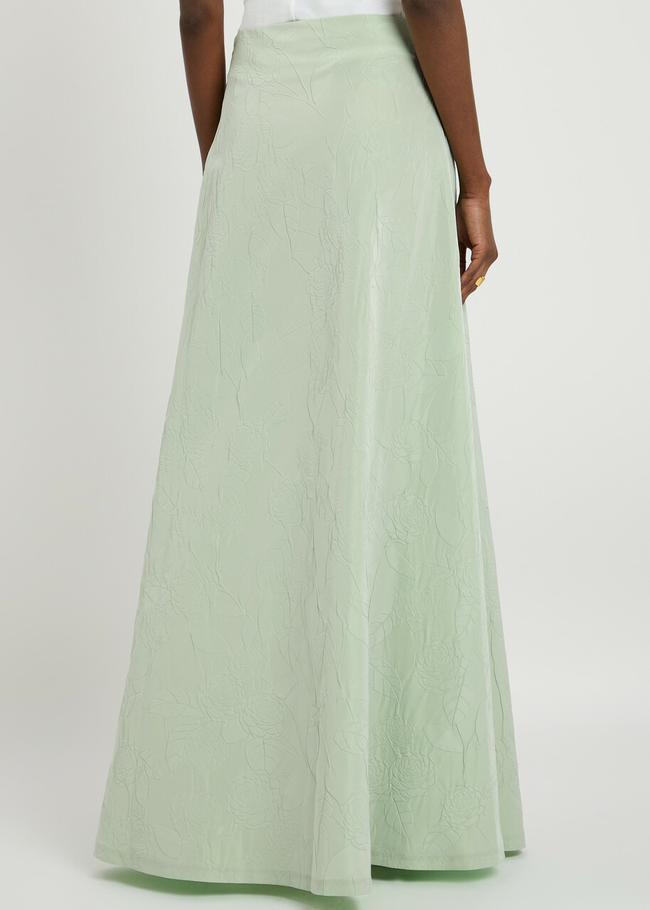 Bernadette Caswell Taffeta Maxi Skirt Multi Print