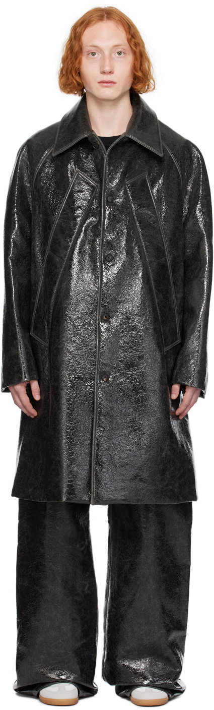 EGONlab Black Vinyle Coat
