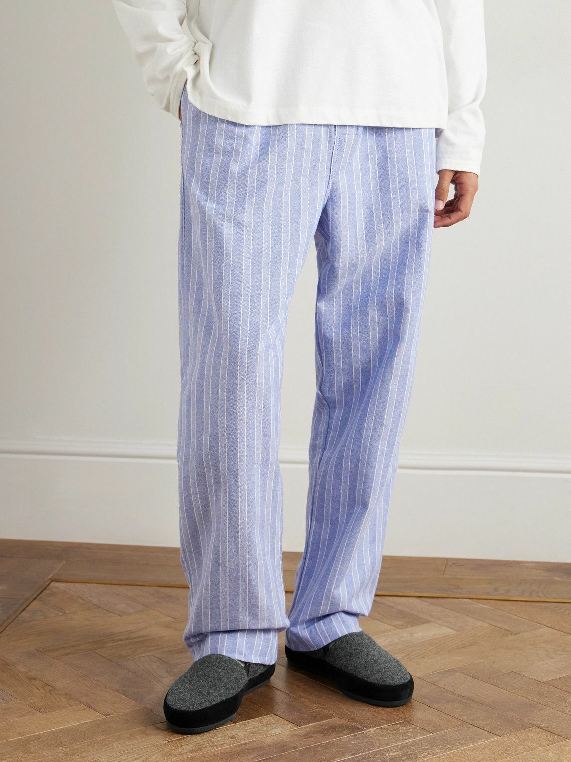 Mulo - Plush-Lined Suede-Trimmed Wool Loafers - Gray