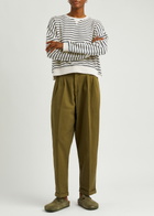Ymc Almost Grown Striped Terry Sweatshirt Navy