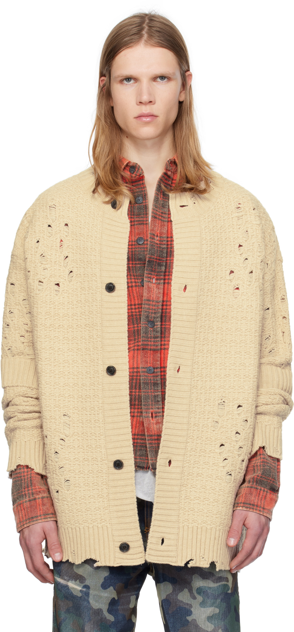 Andersson Bell Beige Roghen Wool Long Cardigan