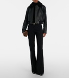 Vince Shearling-trimmed leather jacket