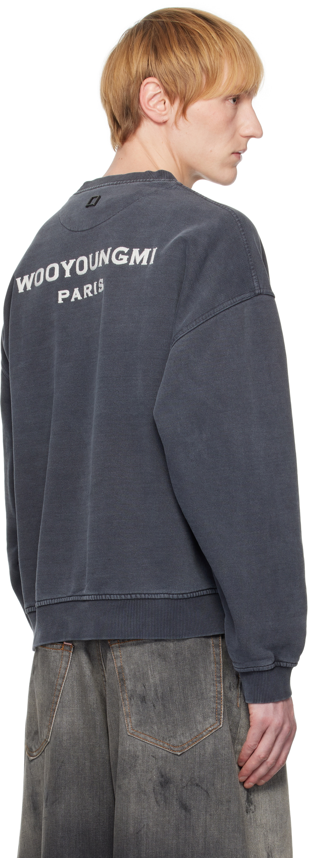 WOOYOUNGMI Gray Dying Back Logo Sweatshirt