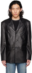 DRAE SSENSE Exclusive Black Leather Jacket