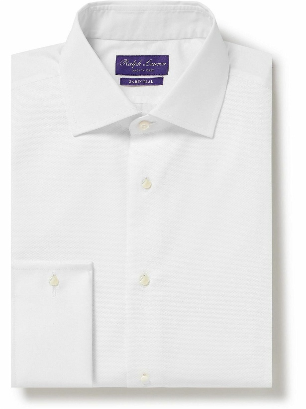 Photo: Ralph Lauren Purple label - Aston Bib-Front Cotton-Poplin Shirt - White