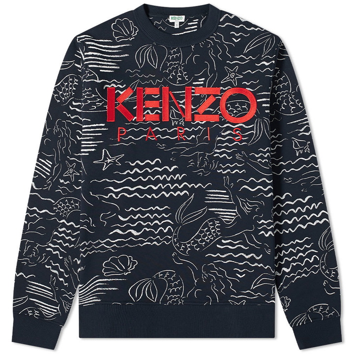 Photo: Kenzo All Over Print Paris Logo Crew Sweat