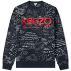 Kenzo All Over Print Paris Logo Crew Sweat