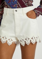 Rabanne Embroidered Denim Shorts Off White