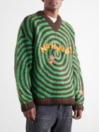 NAHMIAS - Embroidered Alpaca-Blend Crochet Sweater - Green