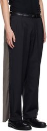 HODAKOVA Navy & Taupe Double Suit Trousers