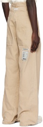 B1ARCHIVE Khaki Wide Leg 5 Pocket Jeans