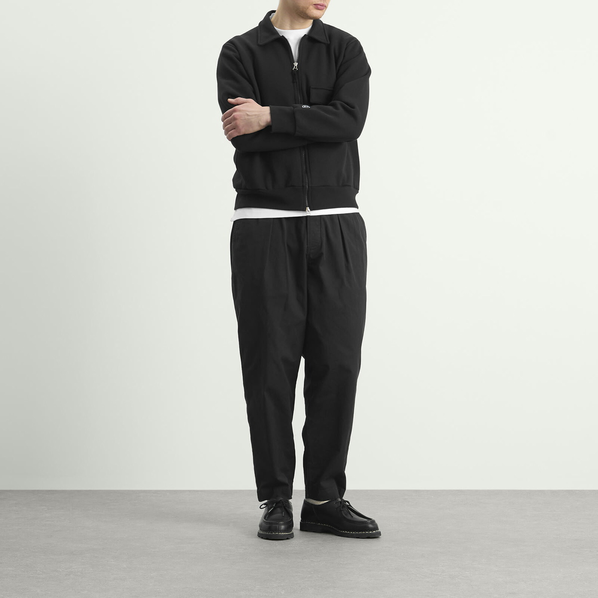 Universal Works Men's TylerZip Sweat Jacket in Black