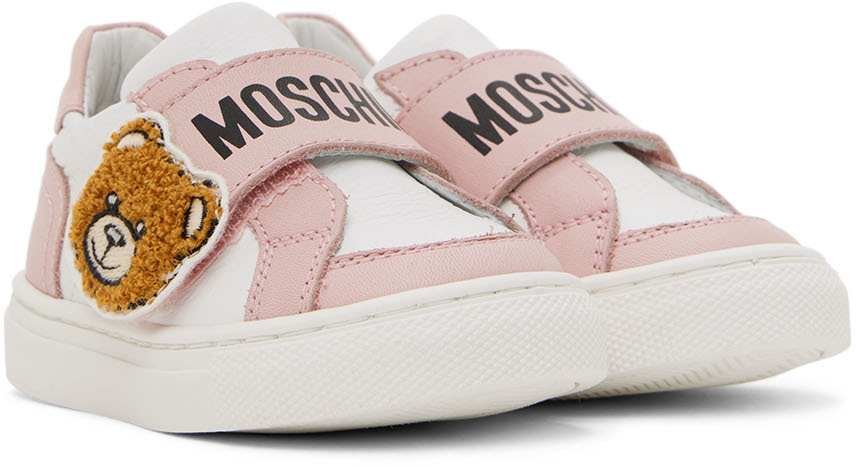 Moschino Baby White & Pink Teddy Sneakers Moschino