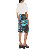 Dries Van Noten - Printed scuba pencil skirt