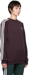 adidas Originals Burgundy Classics 3-Stripes Crew Sweatshirt