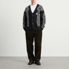 Aries Men's Oversized Chenille Column Knit Cardigan in Black