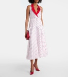 Rodarte Polka-dot belted silk twill midi dress