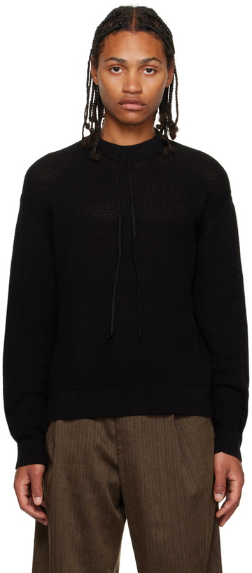 Photo: Factor's Black Drawstring Sweater