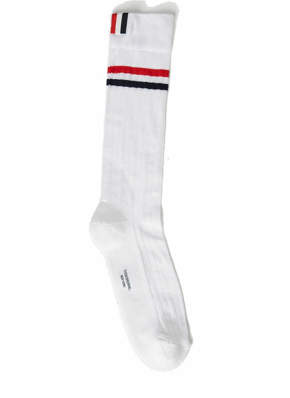 Photo: Thom Browne - Striped Socks in White